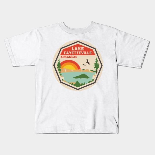 Lake Fayetteville Arkansas Colorful Kids T-Shirt by POD4